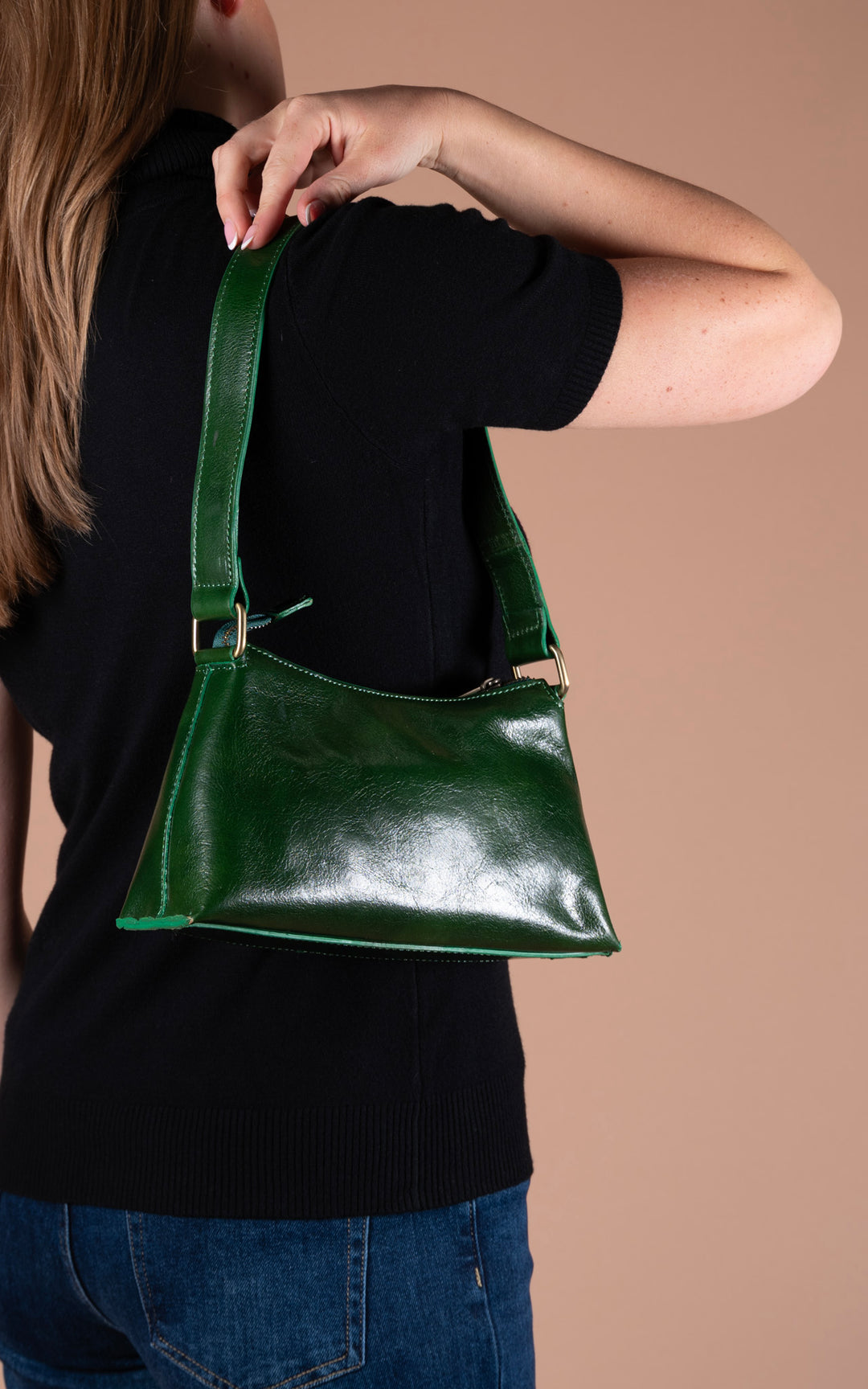 Leather Shoulder Bag | Green
