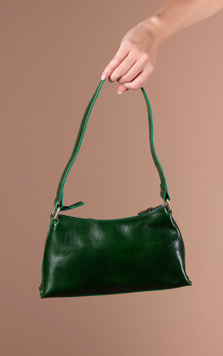 Leather Shoulder Bag | Green