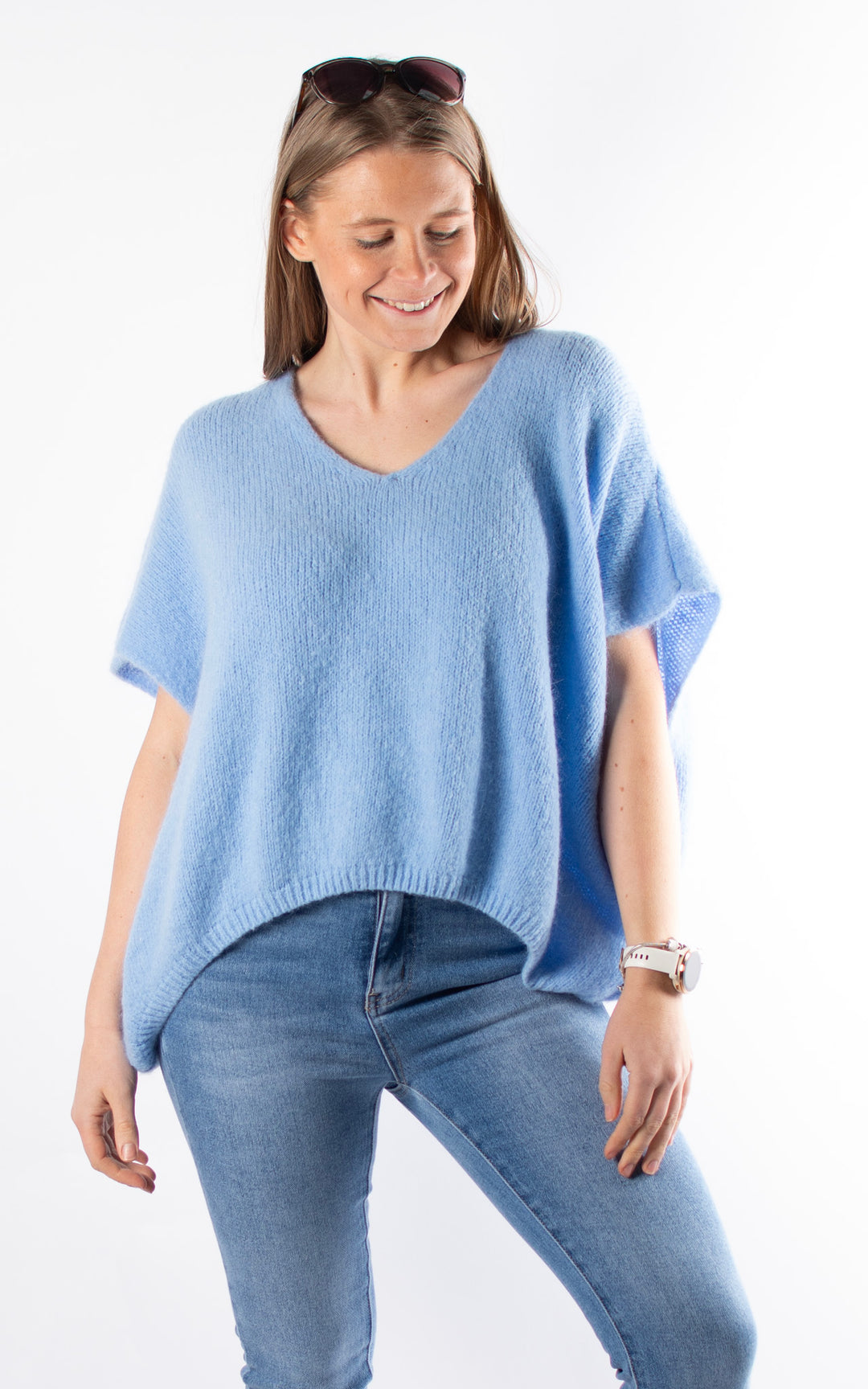 Leonie V-neck Jumper | Blue