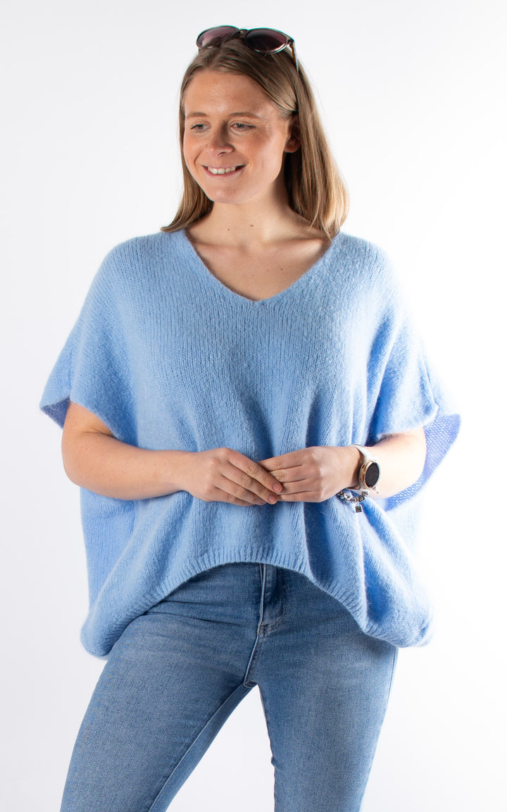 Leonie V-neck Jumper | Blue