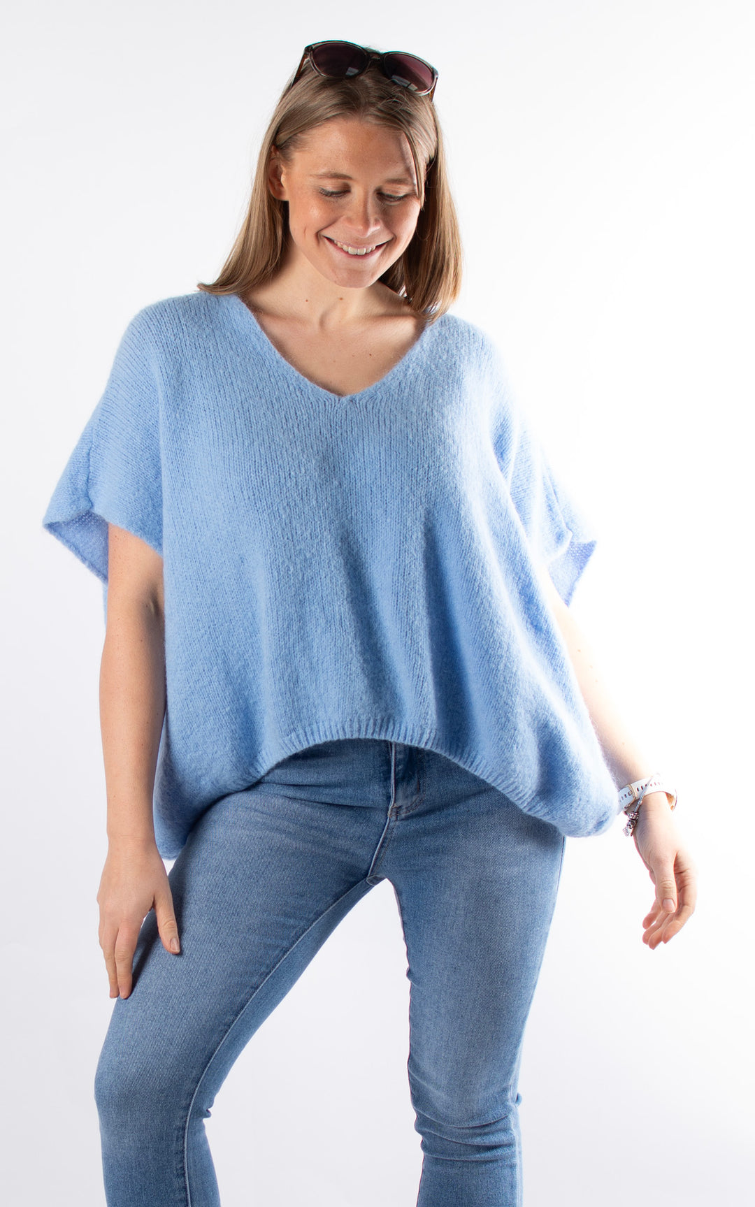 Leonie V-neck Jumper | Blue