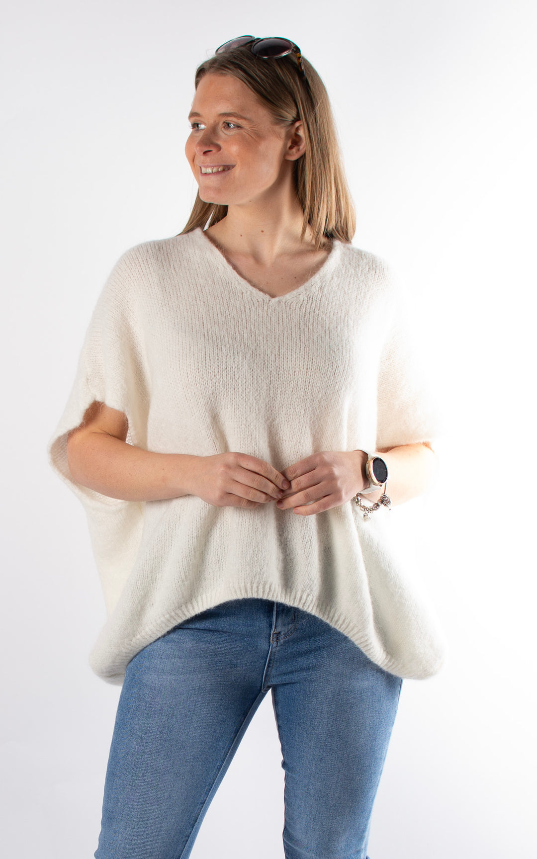 Leonie V-neck Jumper | Ivory