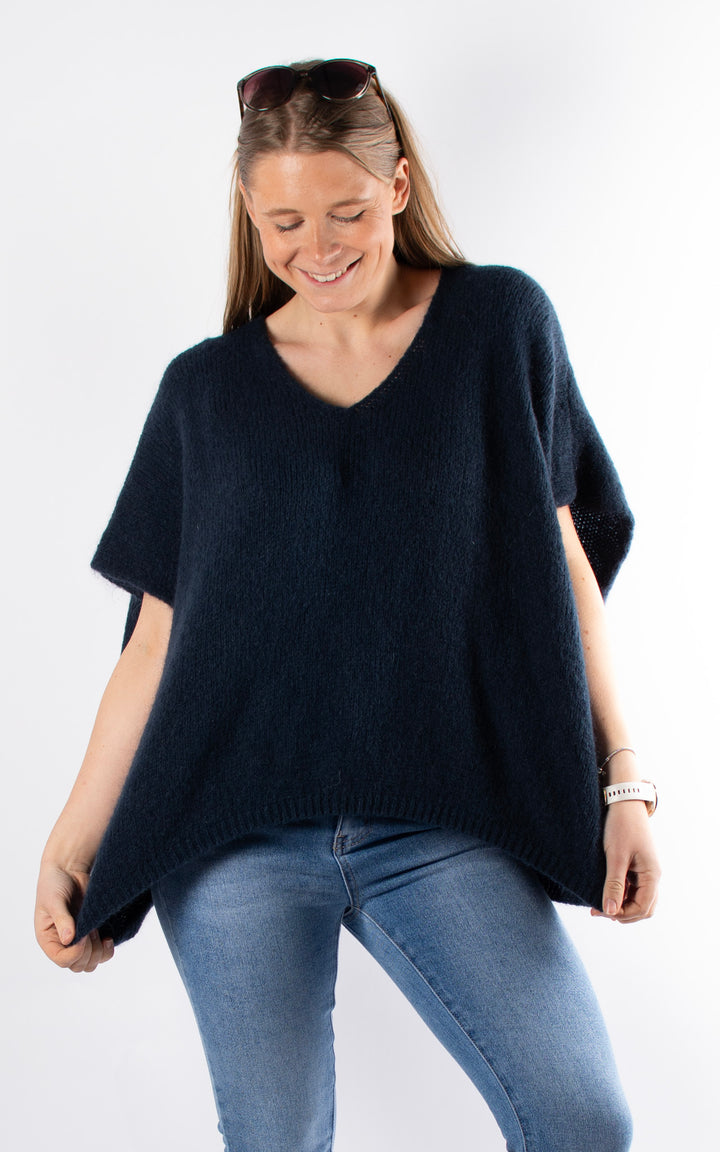 Leonie V-neck Jumper | Navy