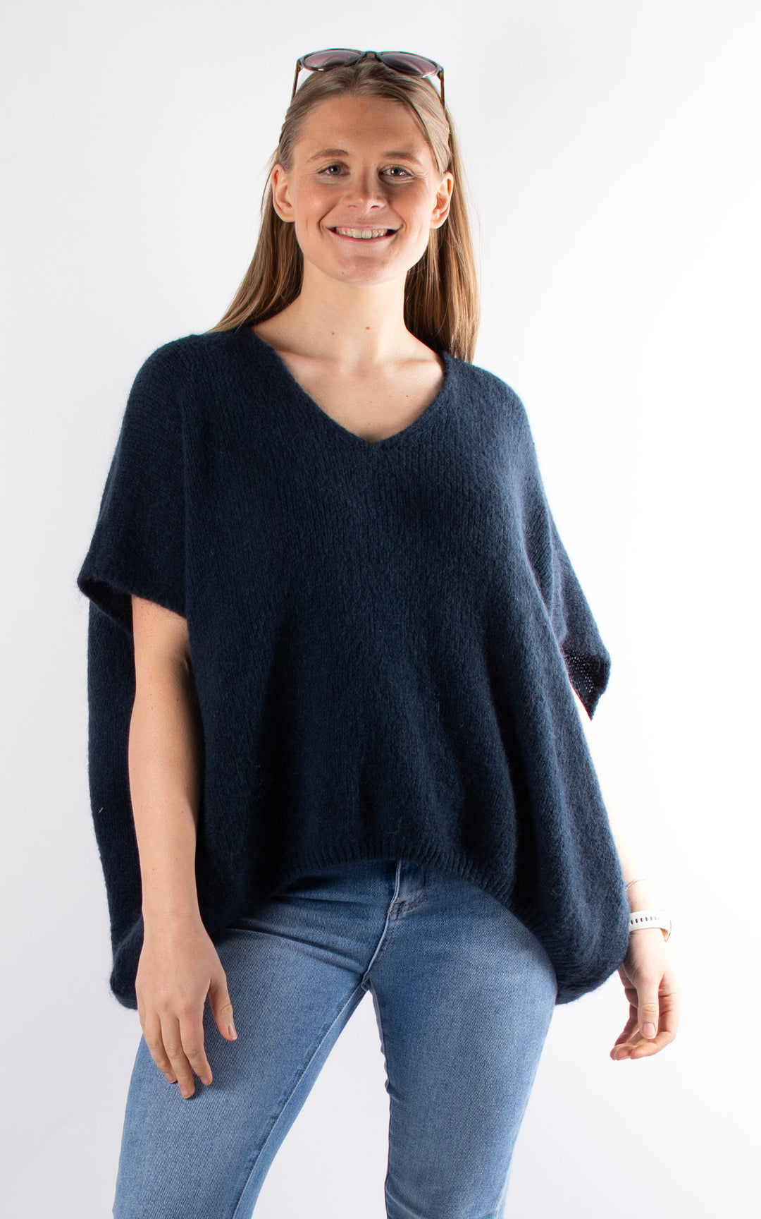 Leonie V-neck Jumper | Navy