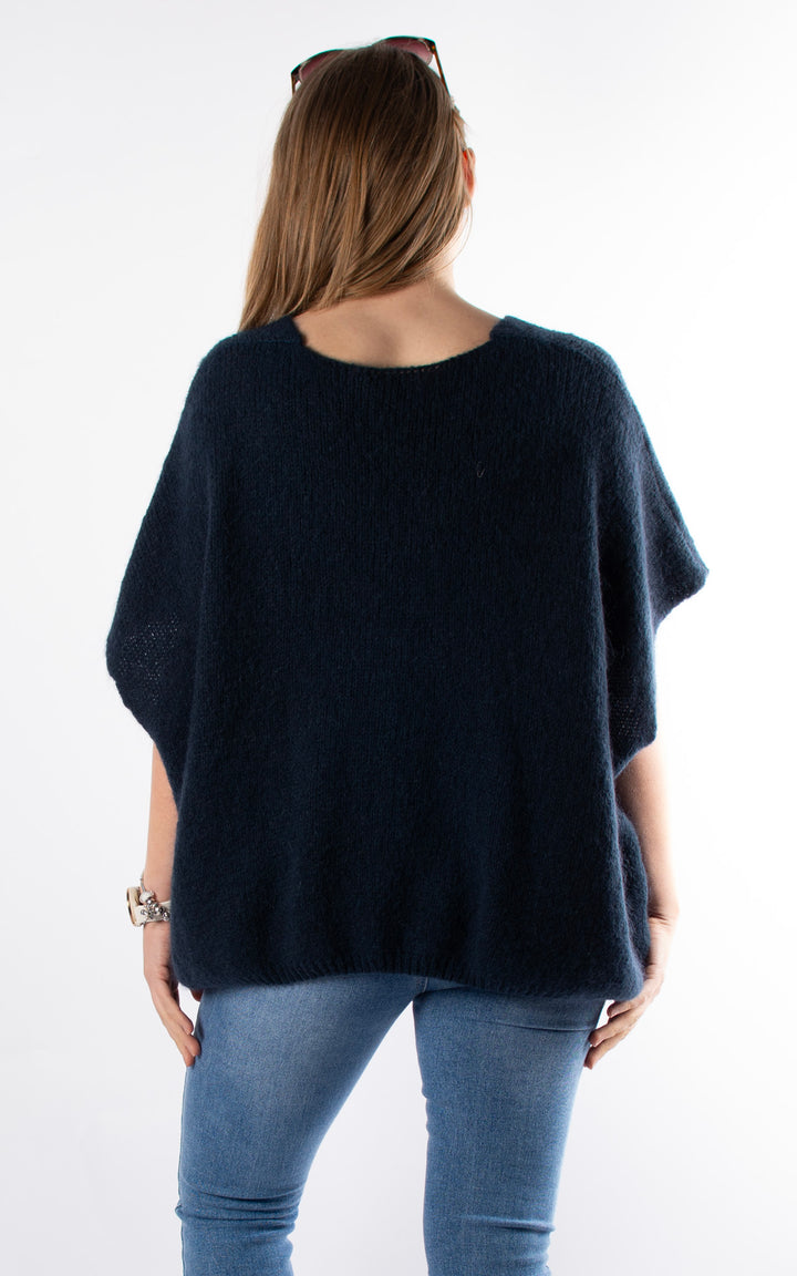 Leonie V-neck Jumper | Navy