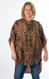 Leopard Longline Shirt | Rust