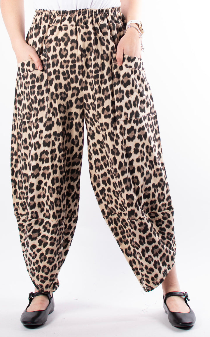 Leopard Pocket Pants | Barrel Leg