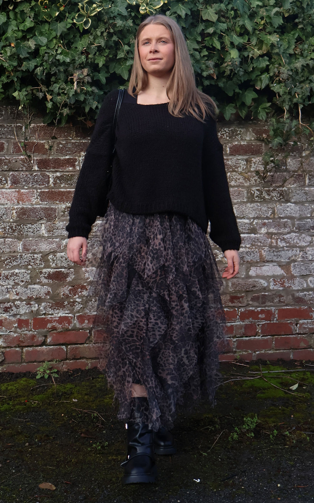 Leopard Print Mesh Skirt