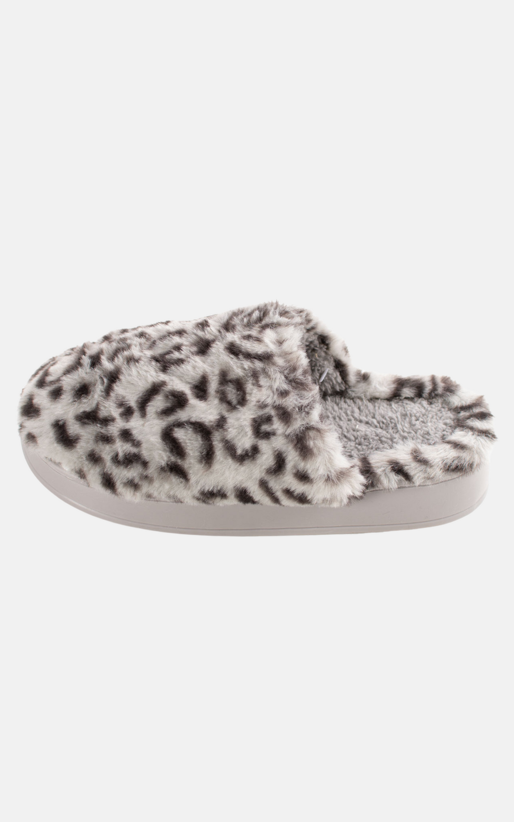 Leopard Print Slippers | Grey