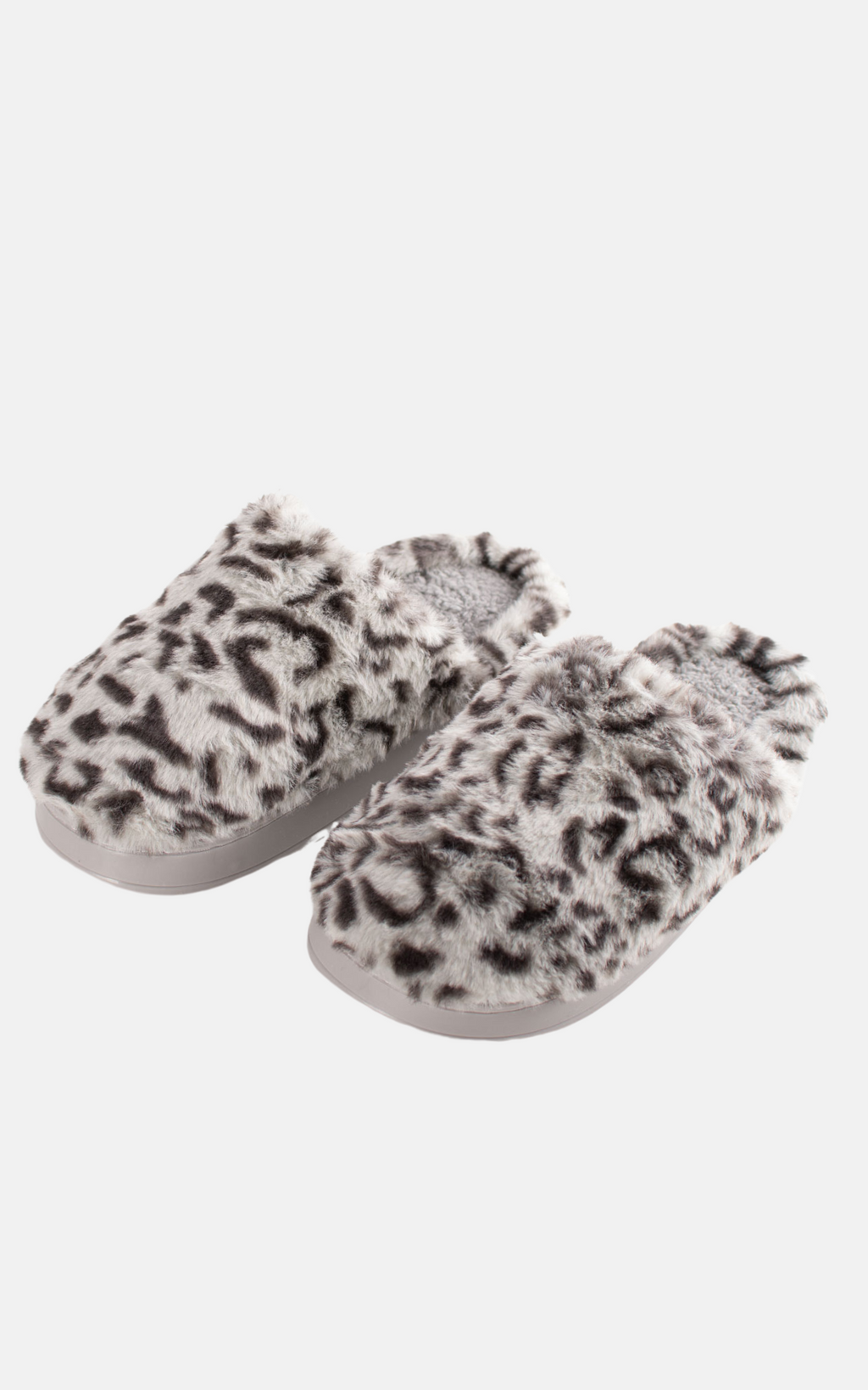 Leopard Print Slippers | Grey