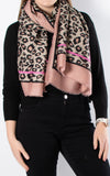 Leopard Scarf | Pink Border