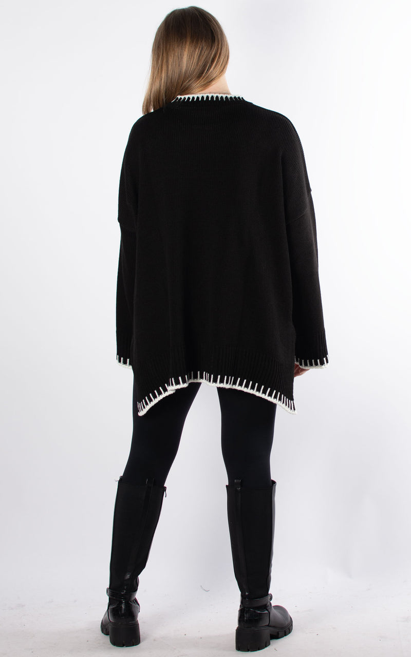 Lexi Embroidered Jumper | Black