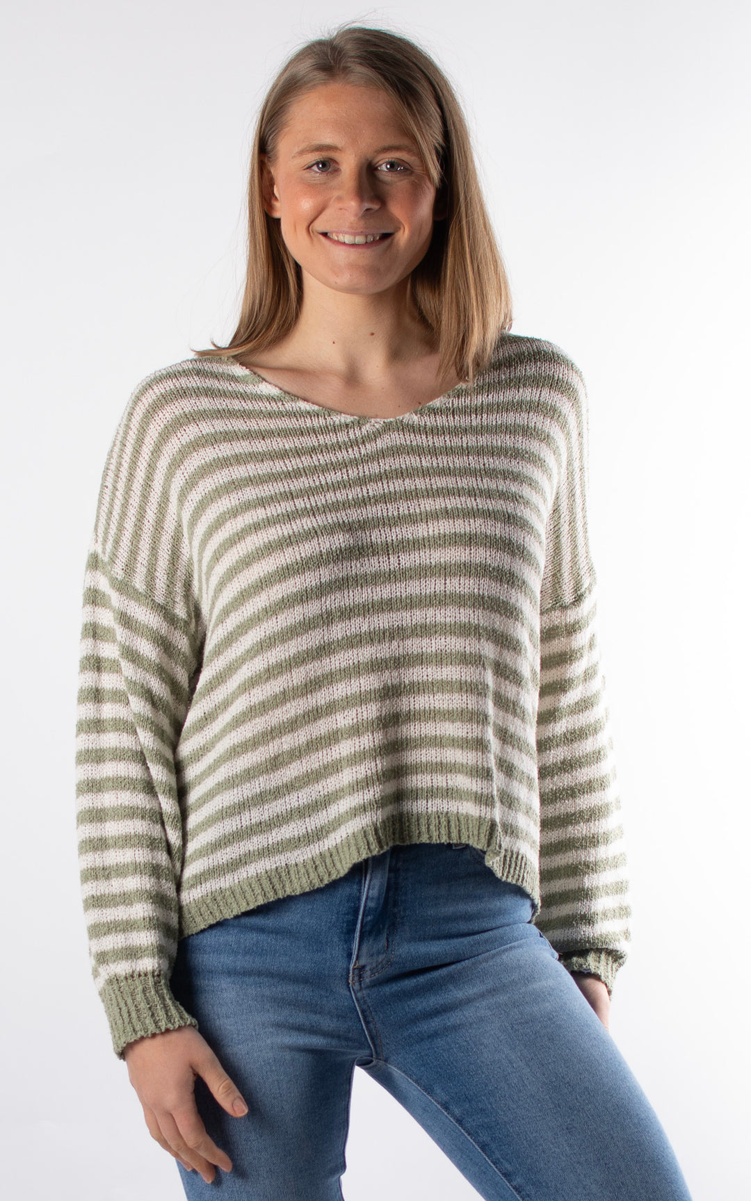 Liana Stripe Jumper| Green