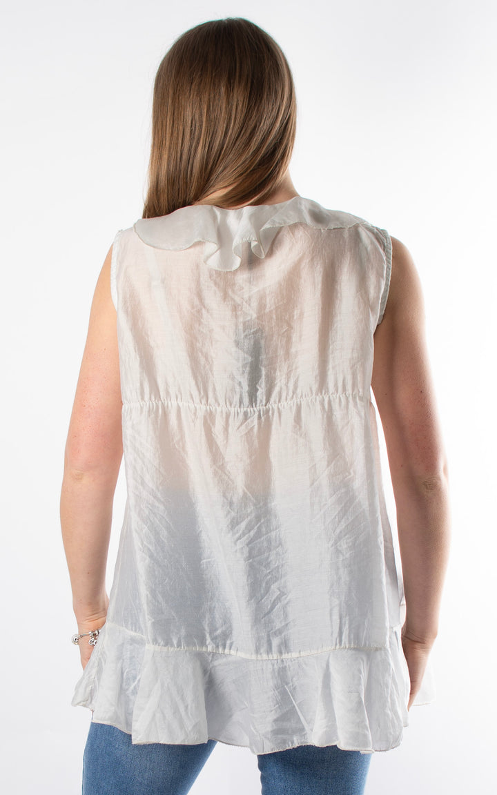 Libby Frill Vest  | Ivory