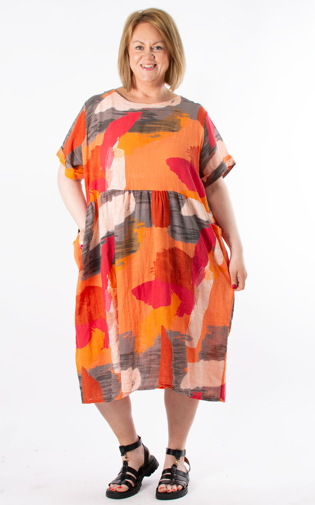 Lilly Abstract Dress | Orange