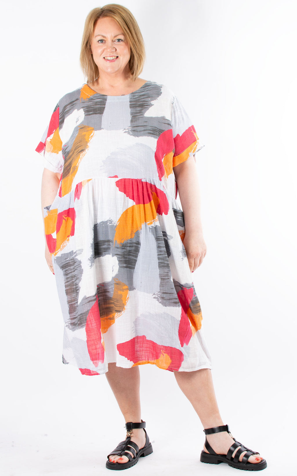 Lilly Abstract Dress | White