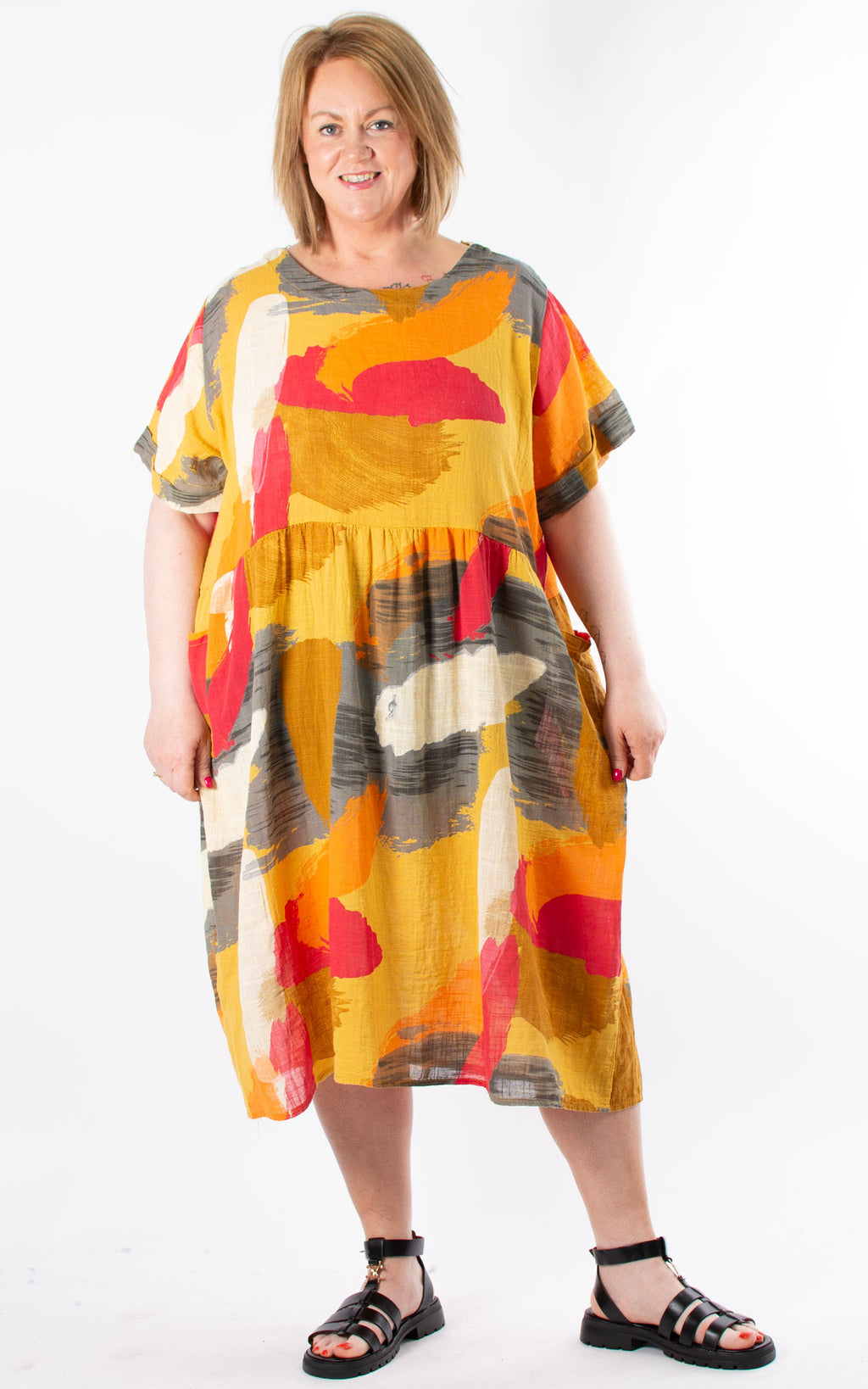 Lilly Abstract Dress | Yellow