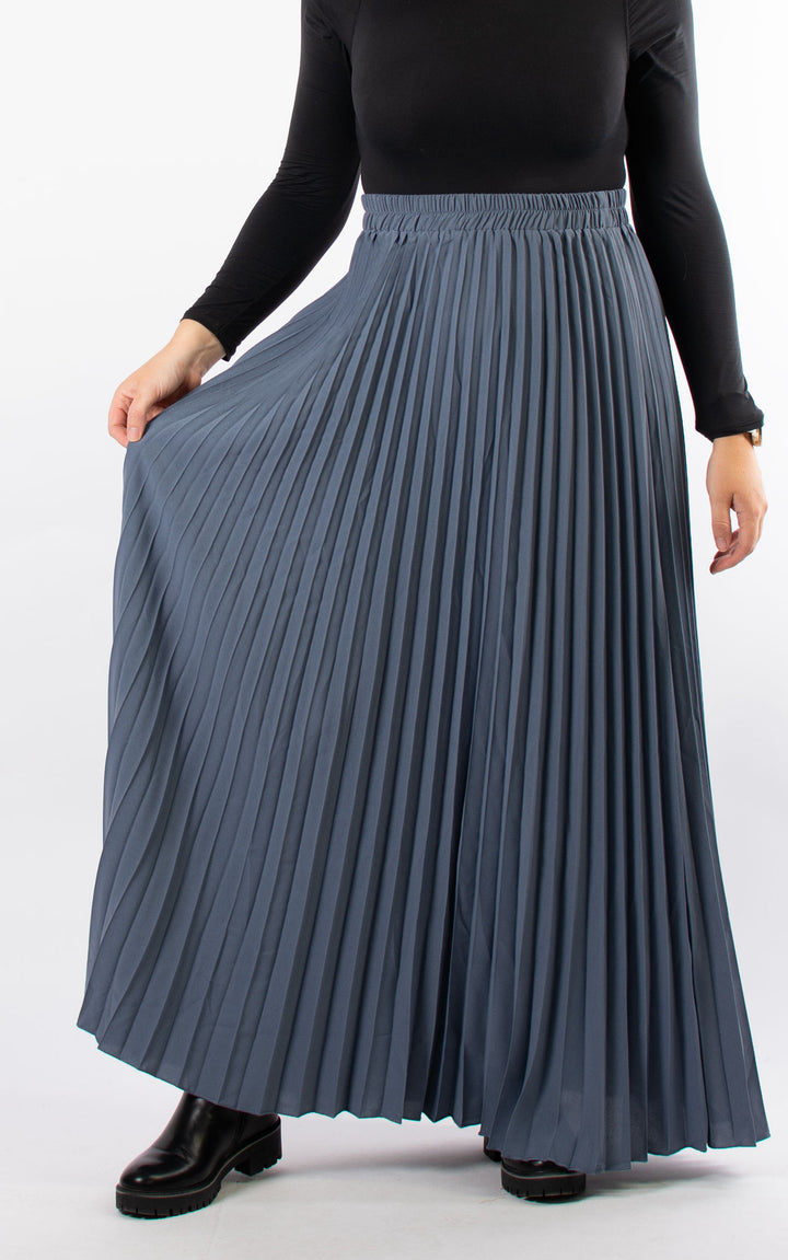Lily Pleated Skirt | Denim