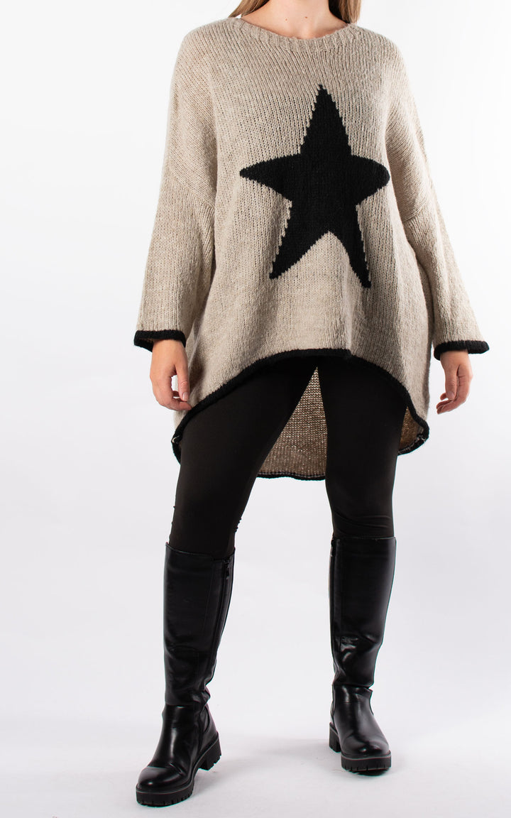 Lisa Star Knit | Beige