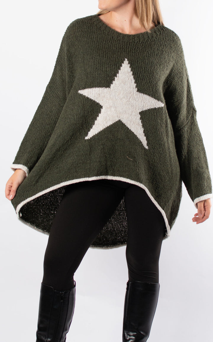 Lisa Star Knit | Khaki