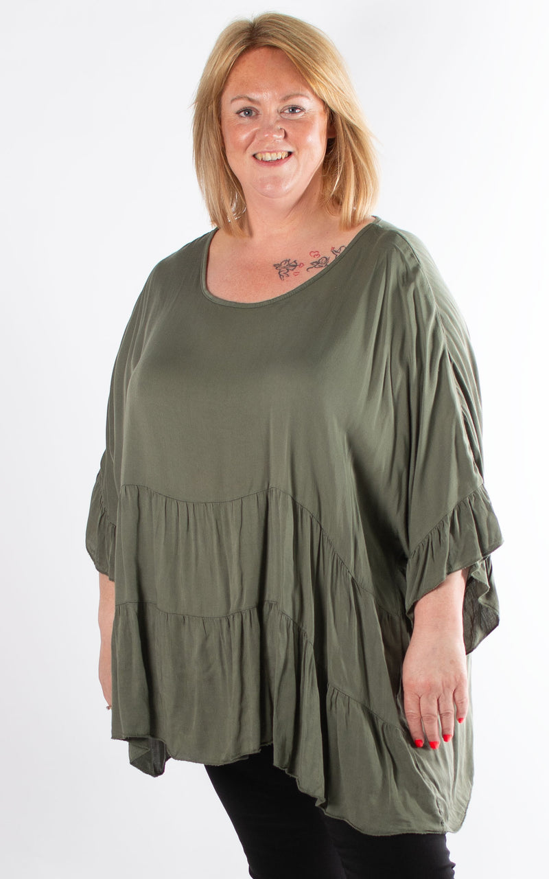 Liz Tiered Top | Khaki