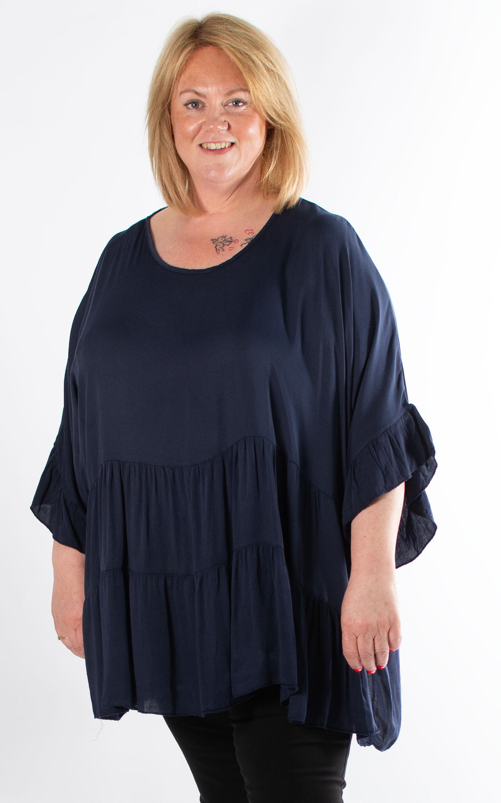 Liz Tiered Top | Navy