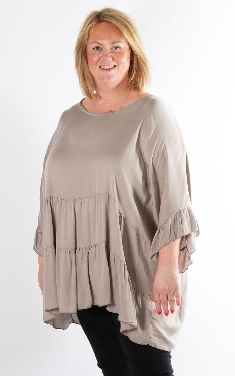 Liz Tiered Top | Taupe