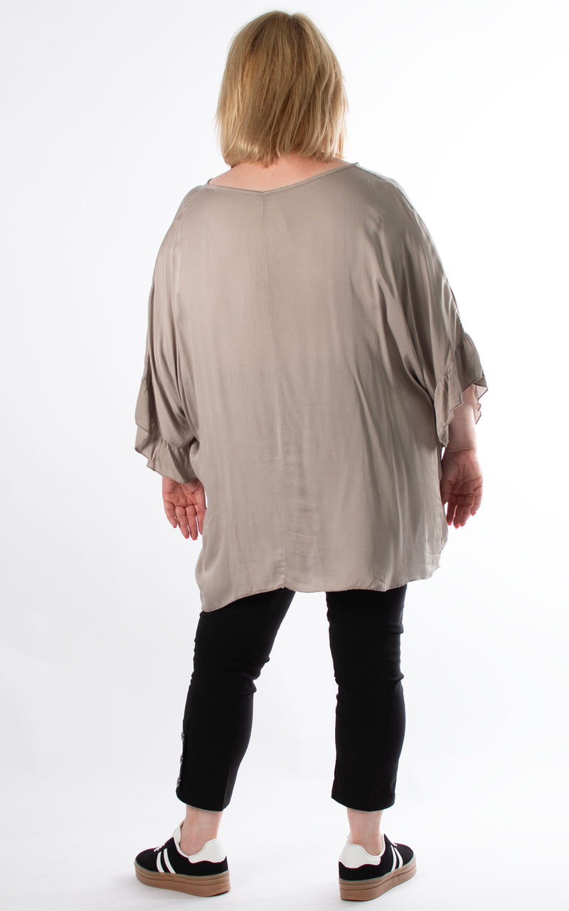 Liz Tiered Top | Taupe