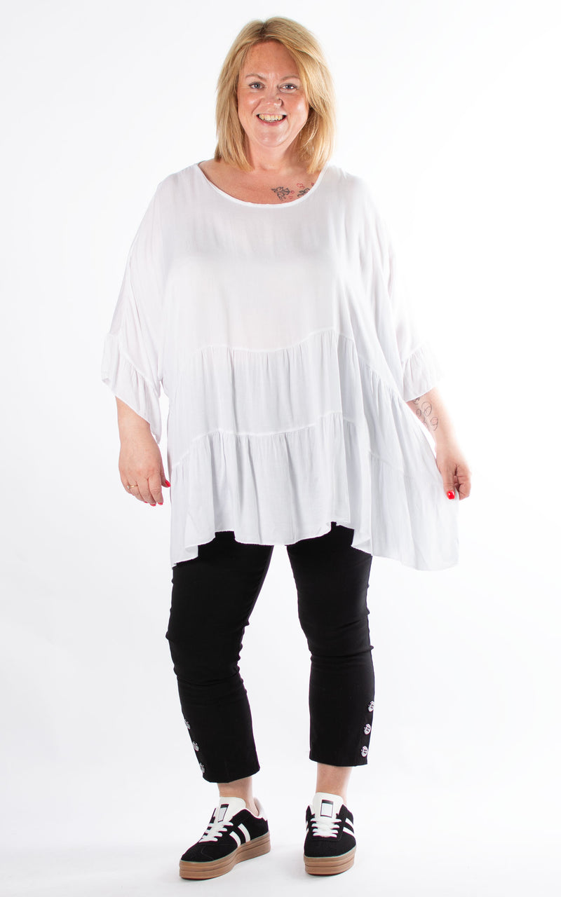 Liz Tiered Top | White