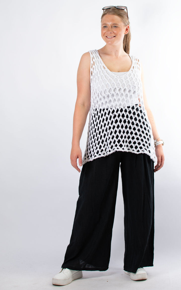 Loose Knit Vest | White
