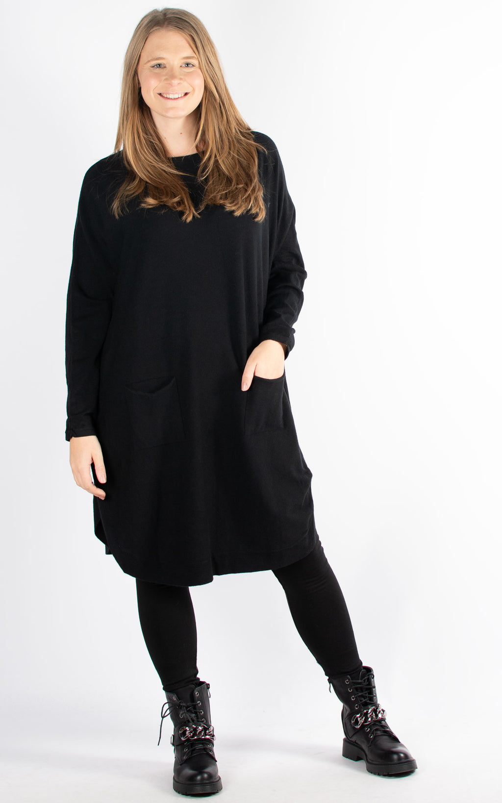 Lorraine Button Back Dress | Black
