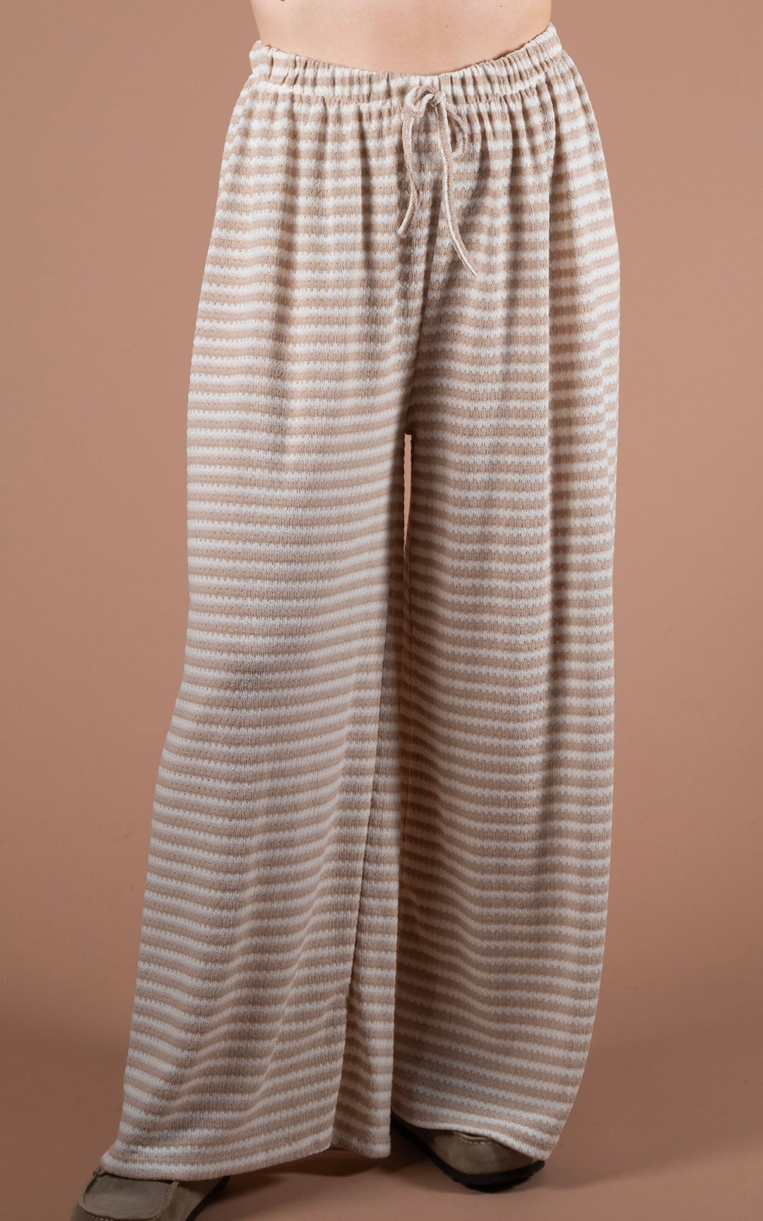 Lottie Stripe Trouser | Beige