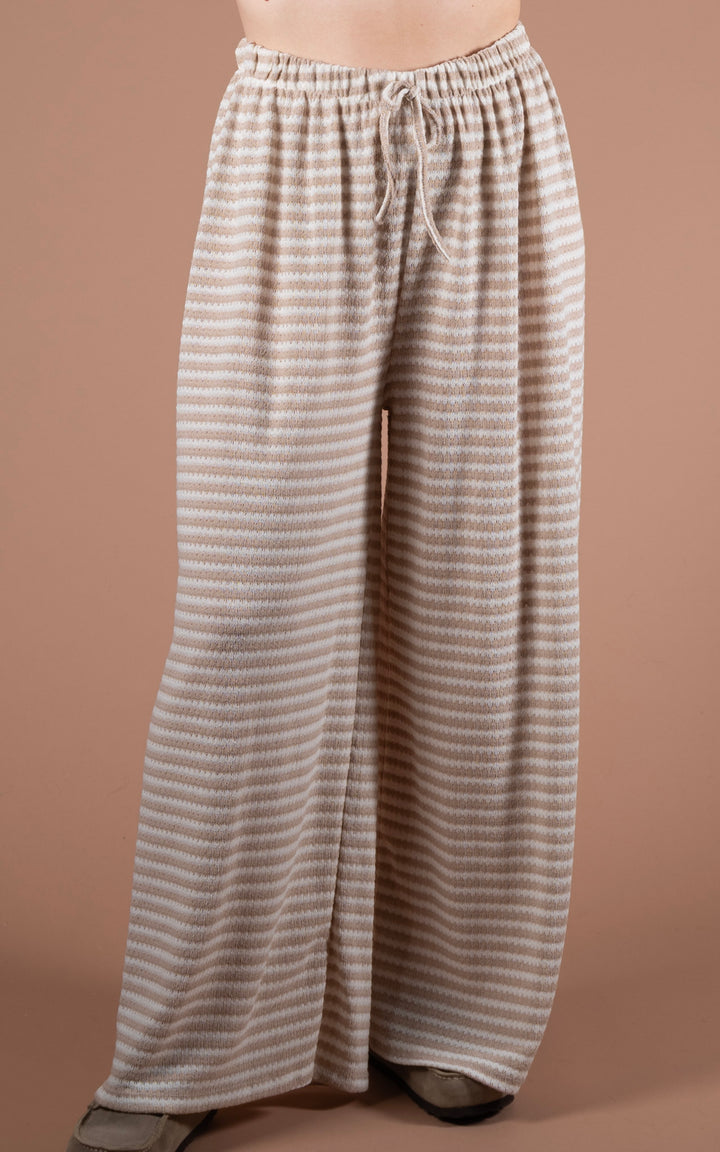 Lottie Stripe Trouser | Beige