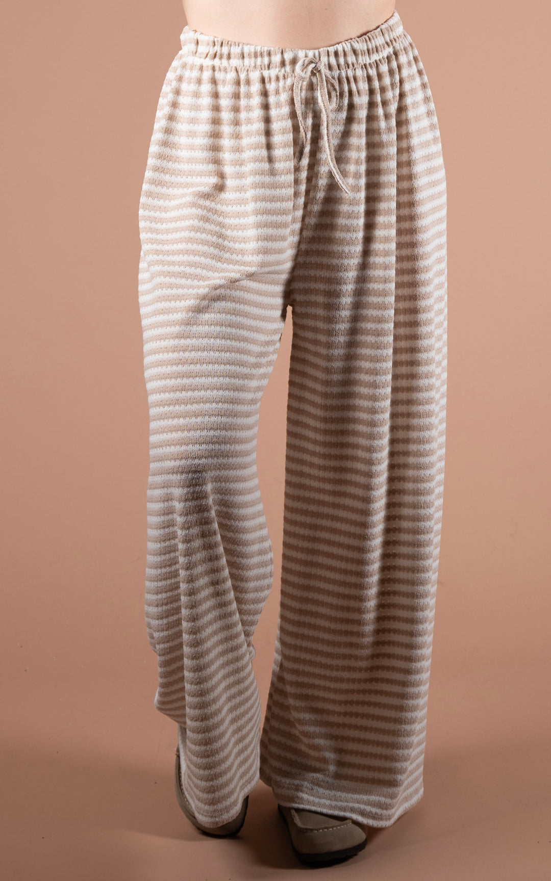 Lottie Stripe Trouser | Beige