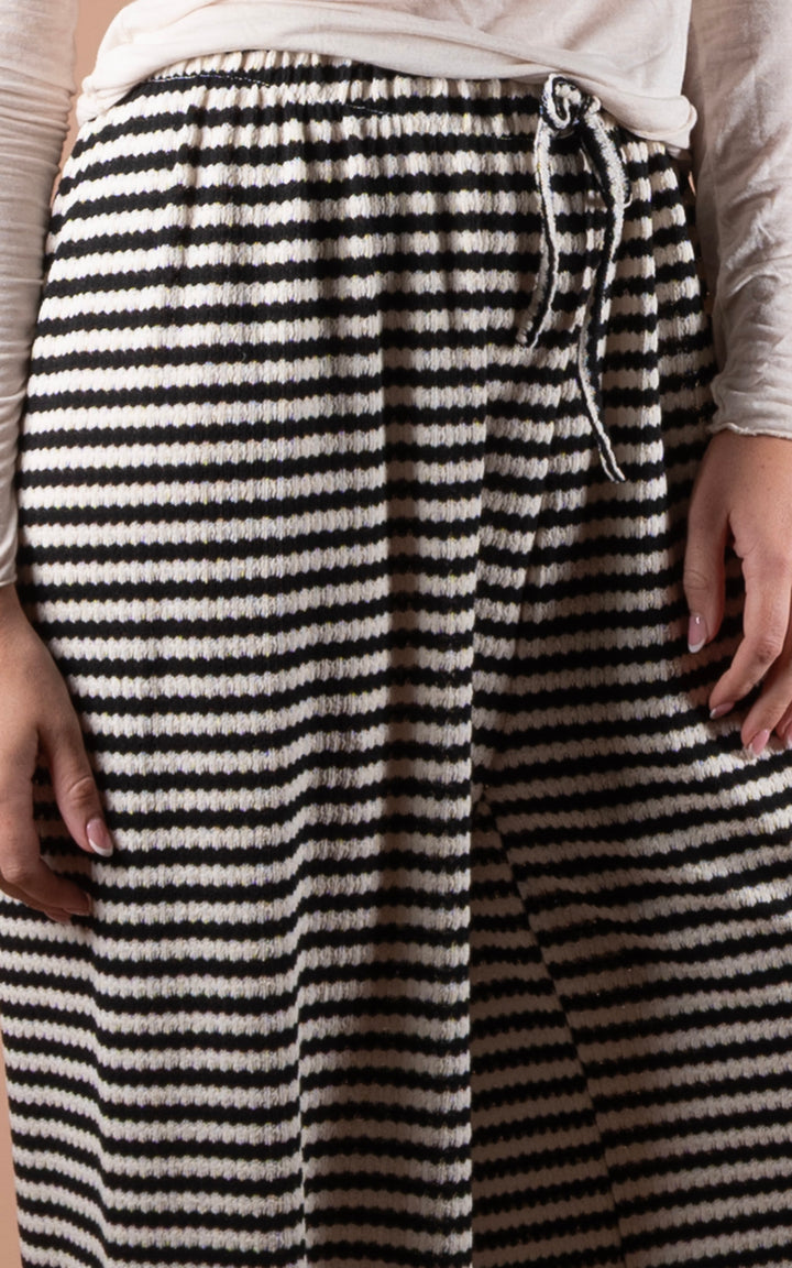 Lottie Stripe Trouser | Black