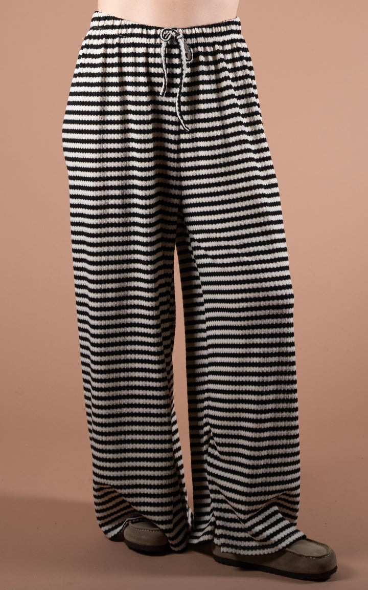 Lottie Stripe Trouser | Black