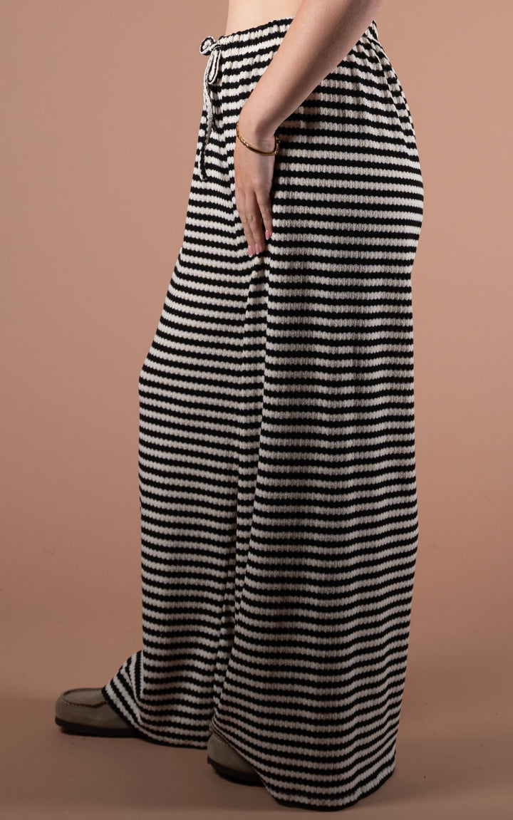 Lottie Stripe Trouser | Black