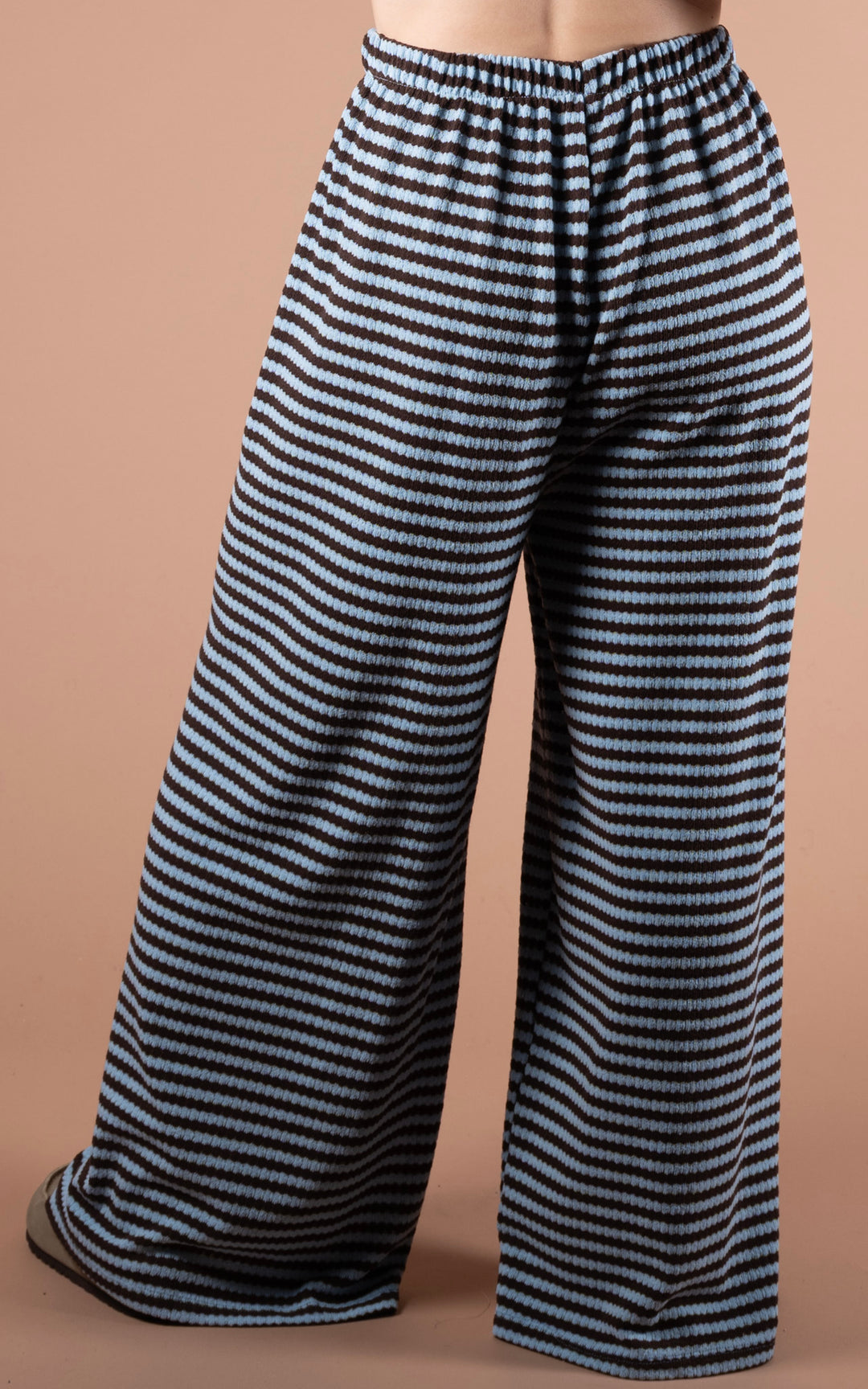 Lottie Stripe Trouser | Blue & Chocolate