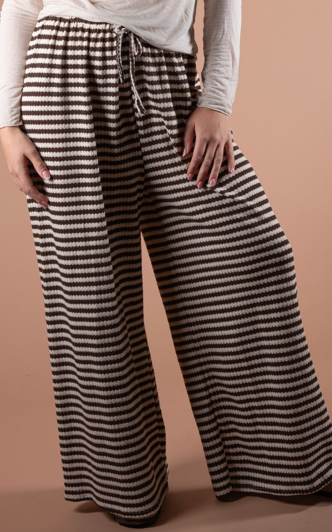 Lottie Stripe Trouser | Chocolate