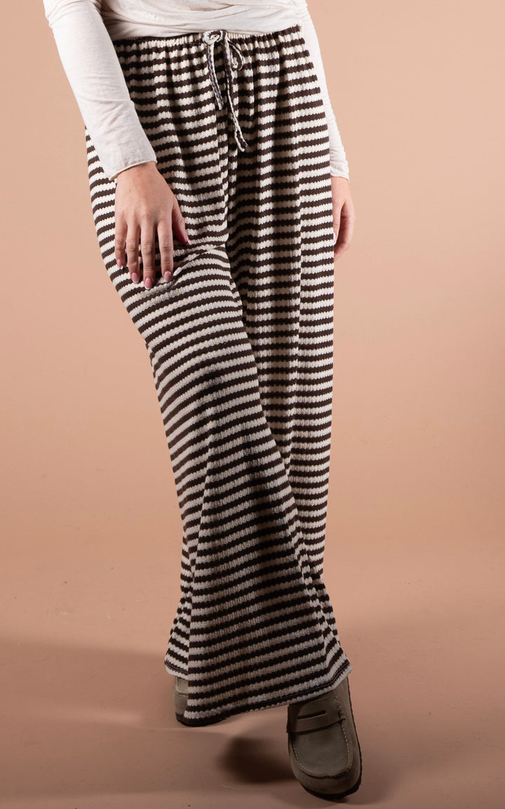 Lottie Stripe Trouser | Chocolate