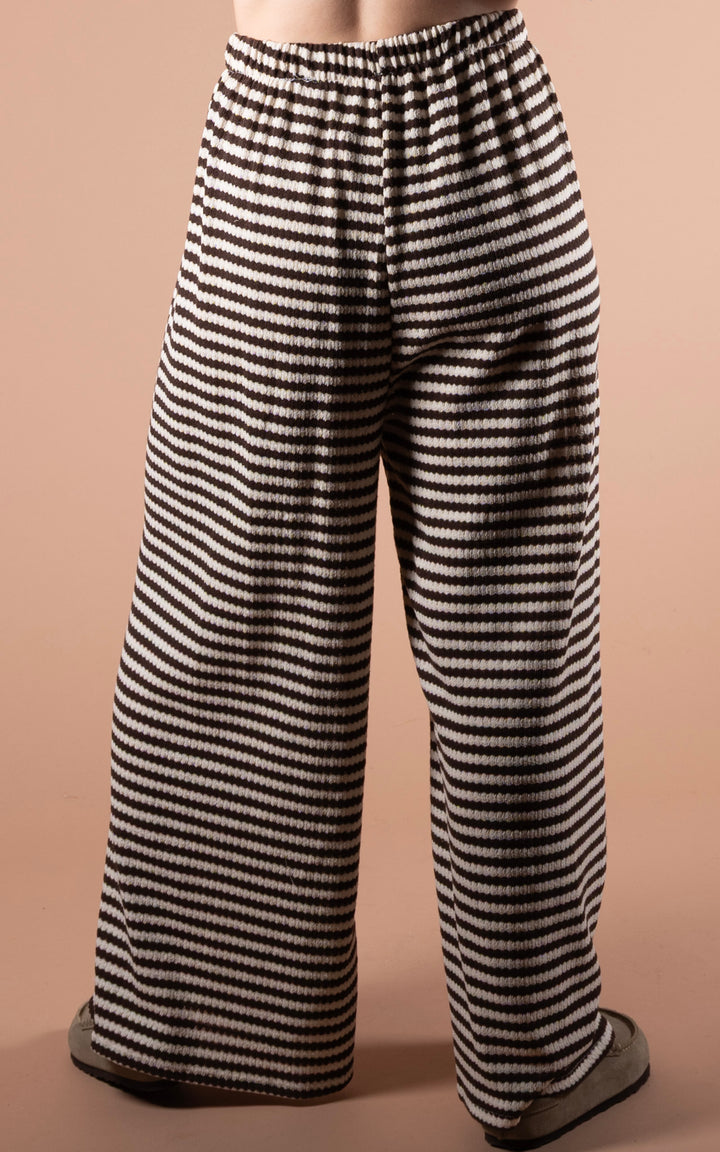 Lottie Stripe Trouser | Chocolate