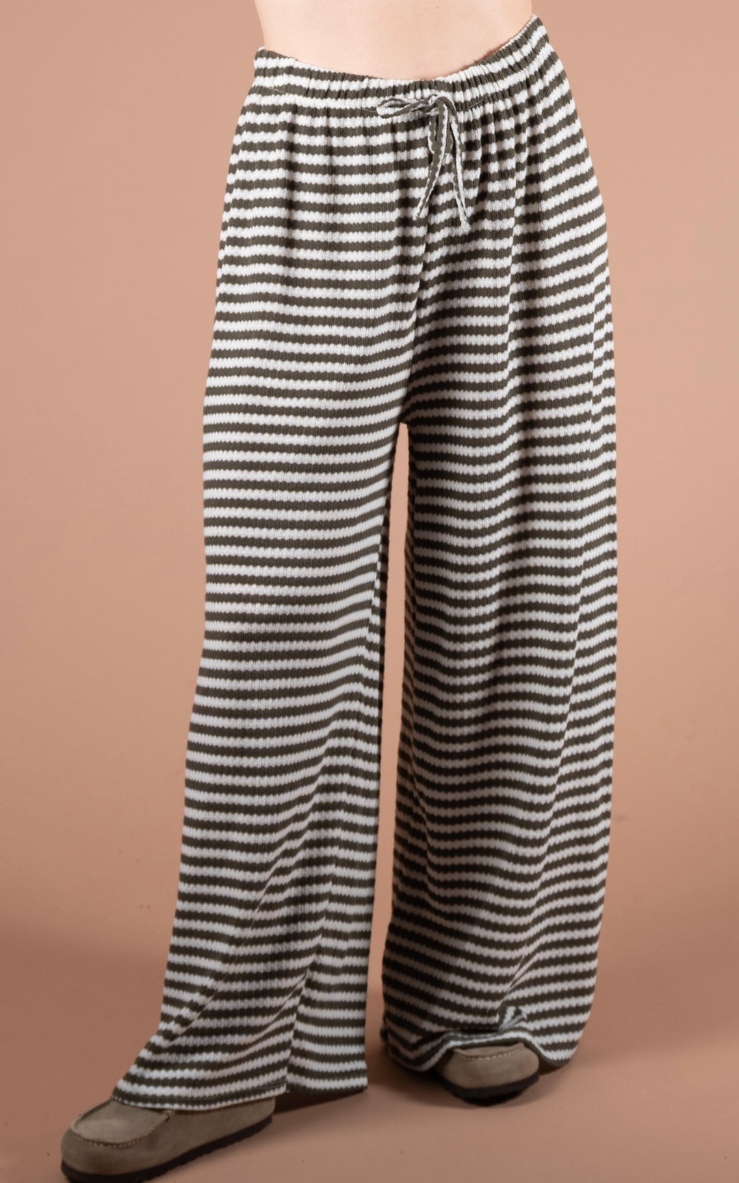 Lottie Stripe Trouser | Khaki
