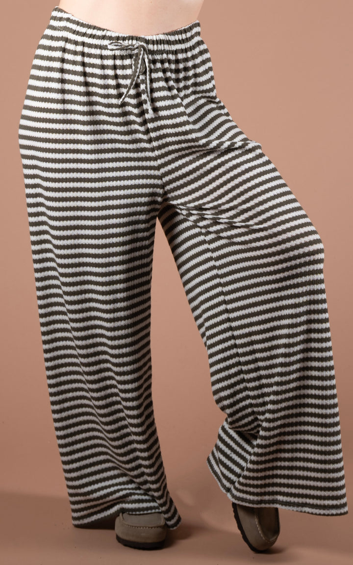 Lottie Stripe Trouser | Khaki