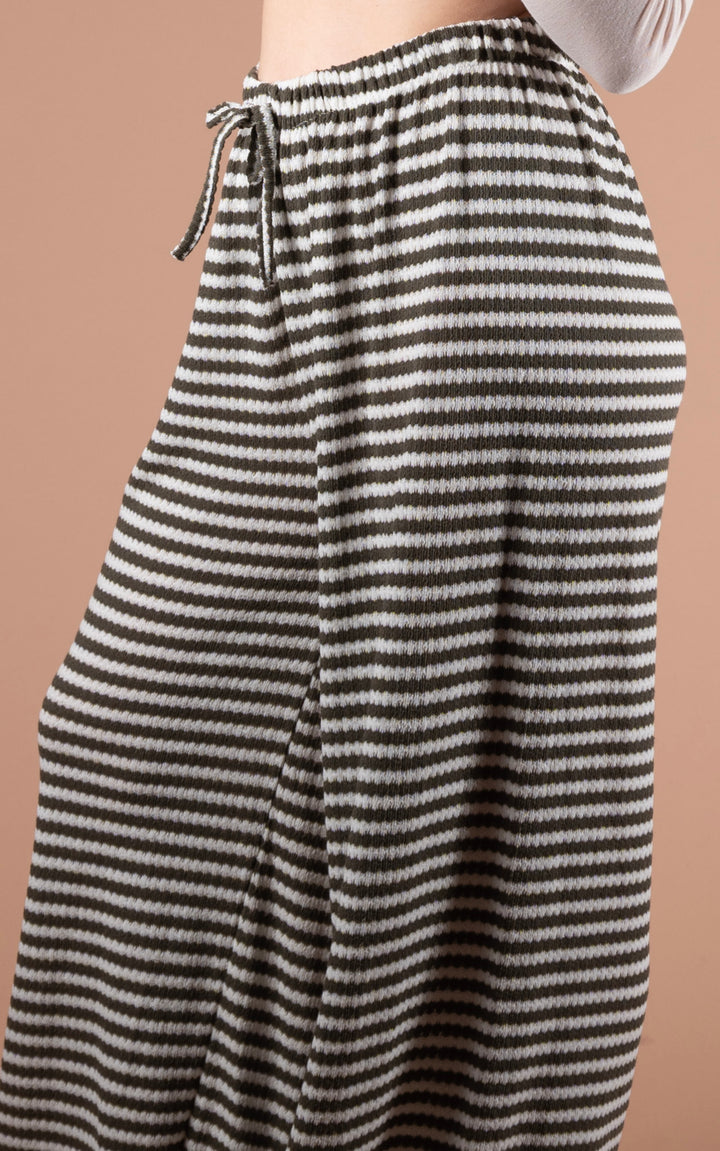 Lottie Stripe Trouser | Khaki