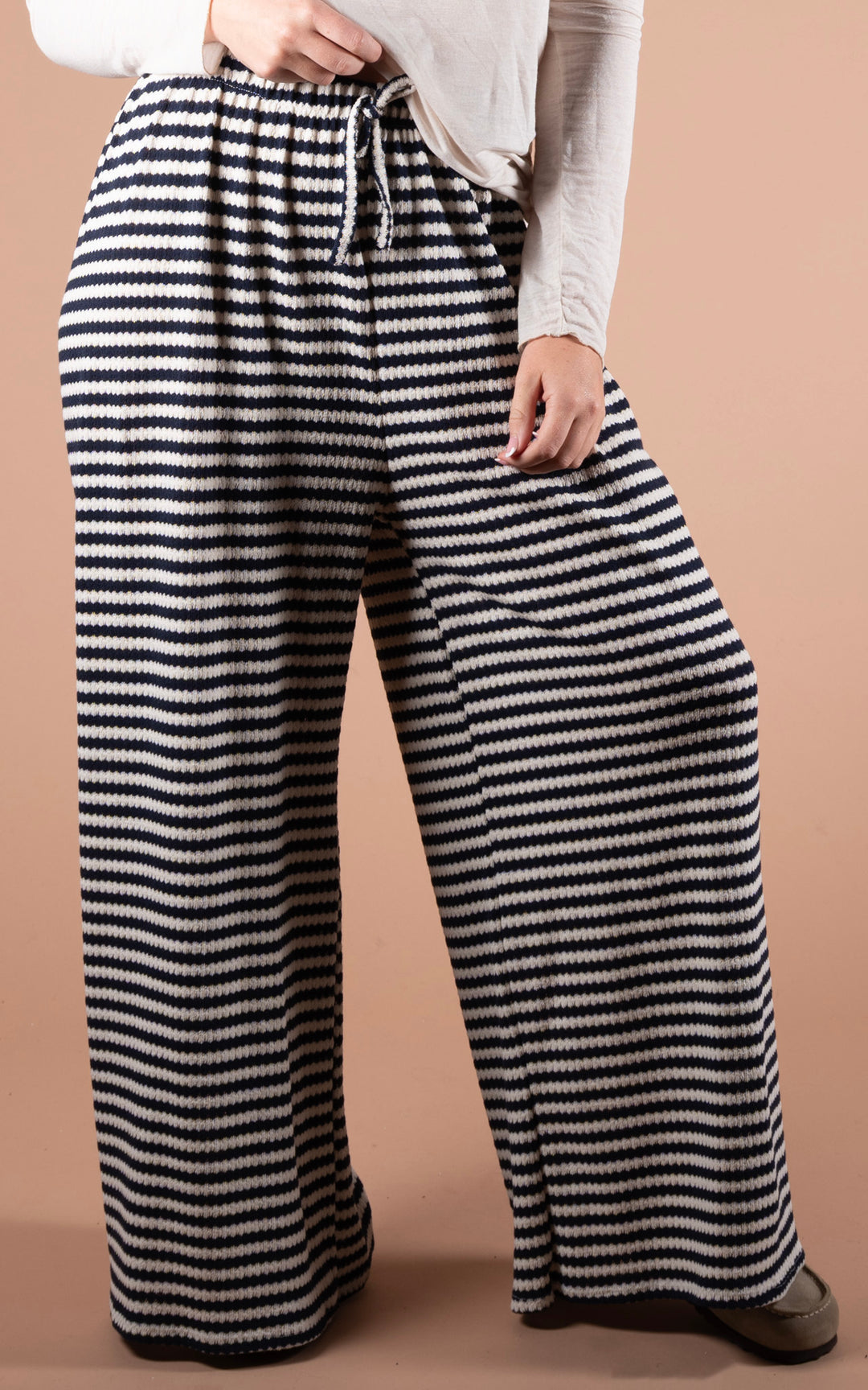 Lottie Stripe Trouser | Navy
