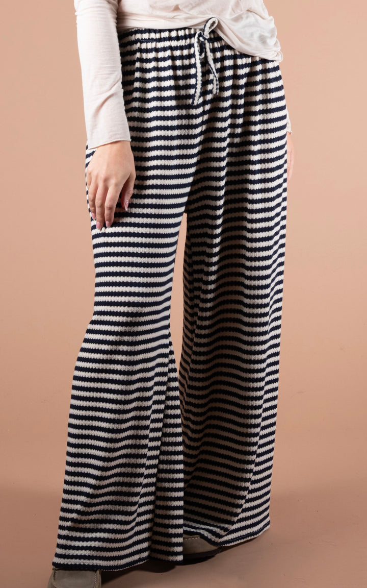 Lottie Stripe Trouser | Navy