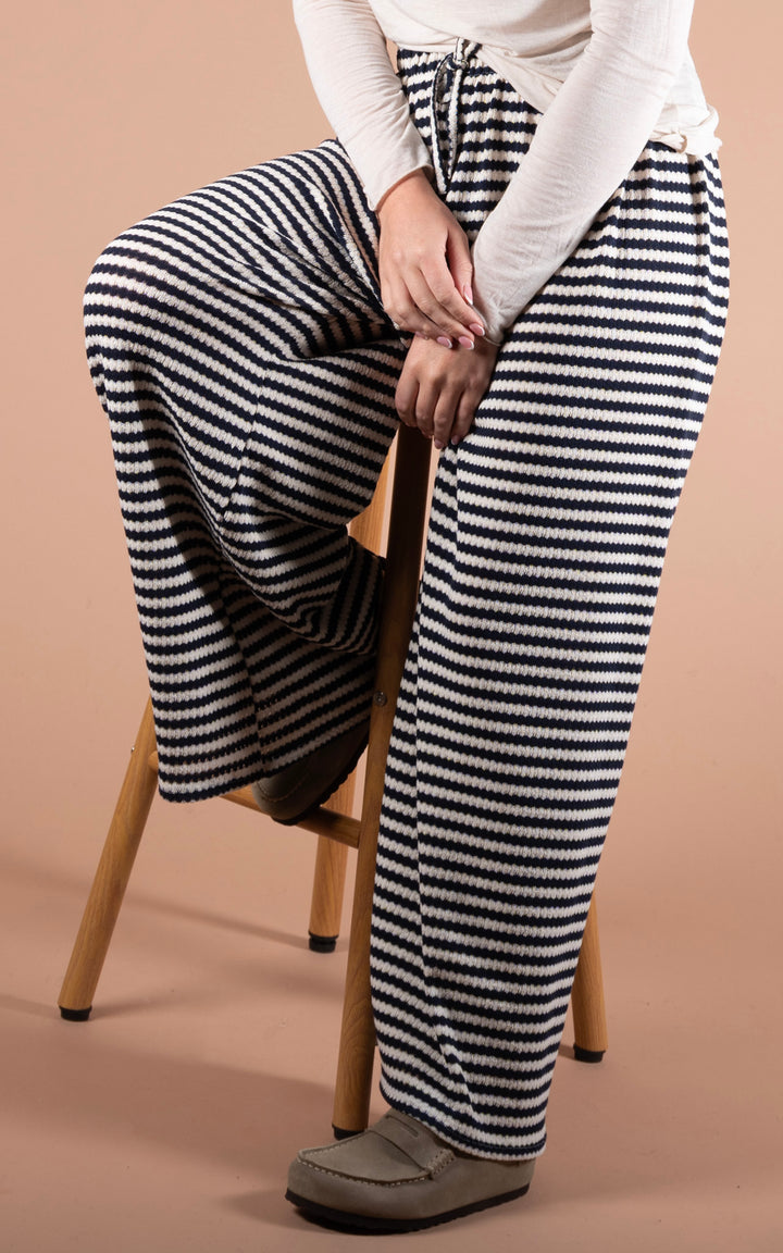 Lottie Stripe Trouser | Navy