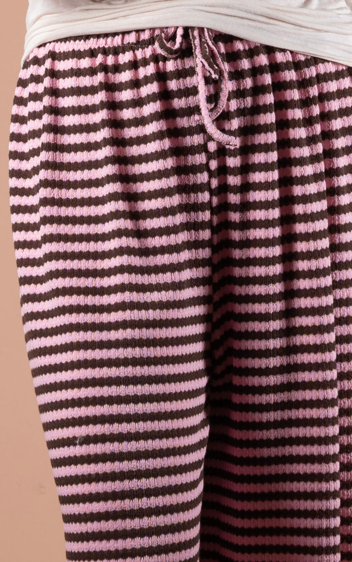 Lottie Stripe Trouser | Pink & Chocolate