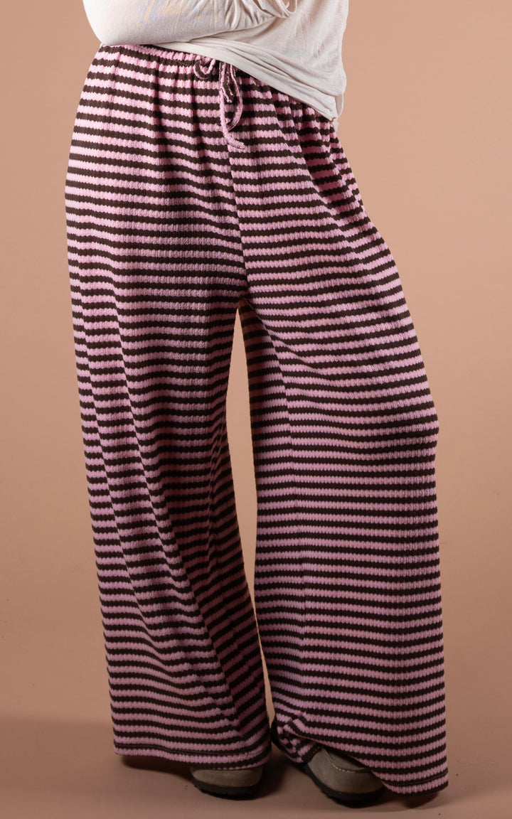 Lottie Stripe Trouser | Pink & Chocolate