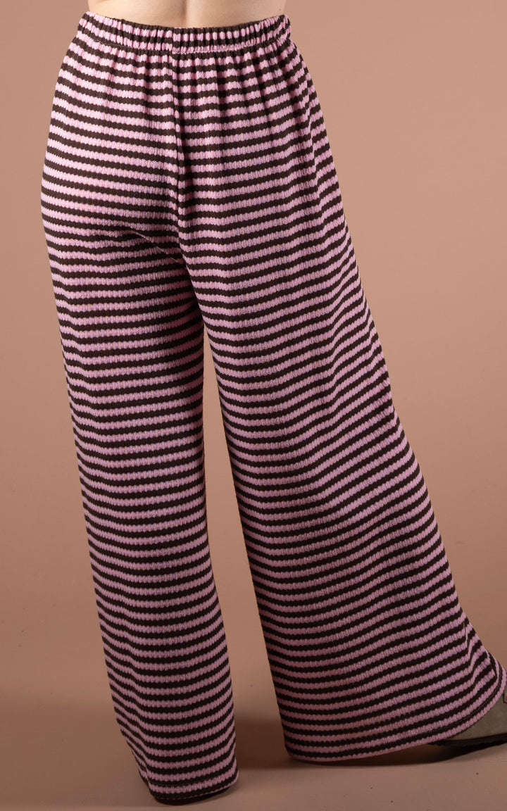 Lottie Stripe Trouser | Pink & Chocolate